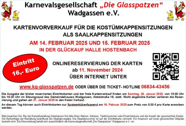 Eintrittskarte für die 2. Sitzung am Samstag 15.02.2025